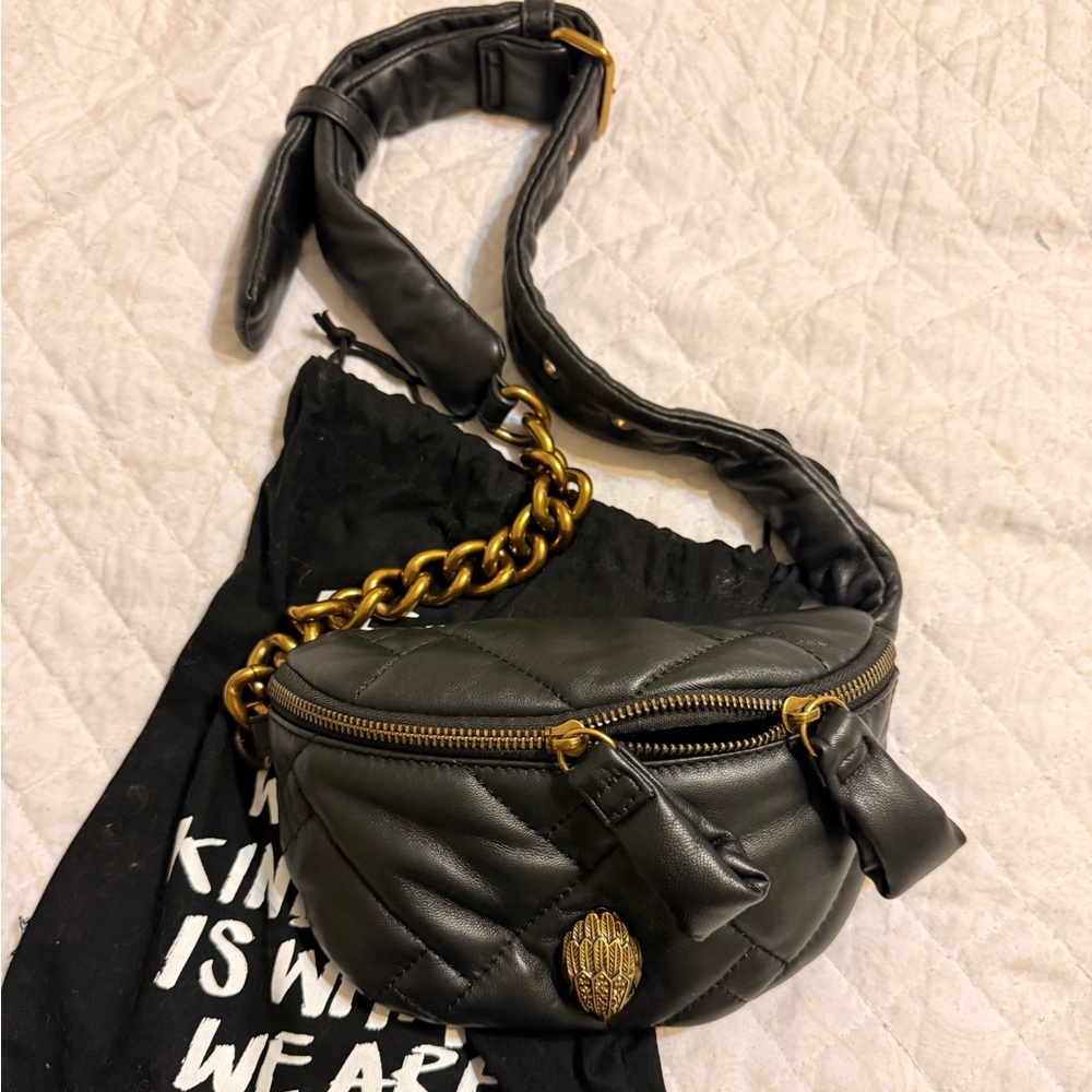 Kurt Geiger Black Leather Crossbody Bag And Belt Bag must have two way bag 🔥🔥🔥🔥🔥